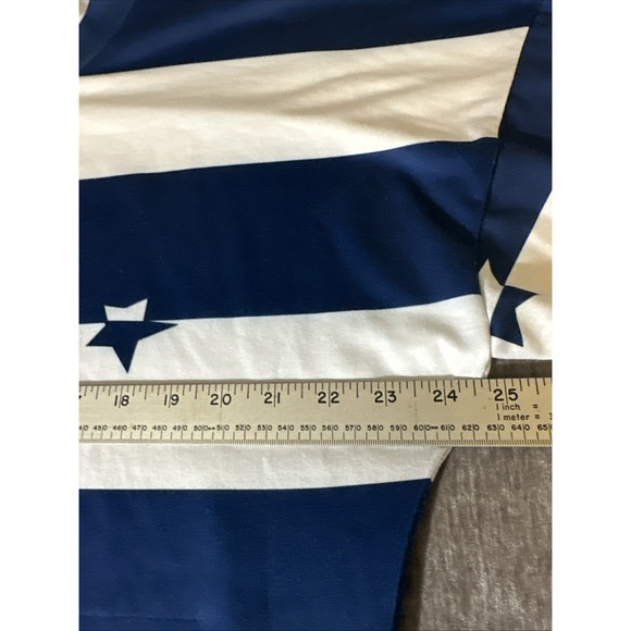 Unbranded Womens Blue White Striped Crew Neck 3/4 Sleeve Top‎ Sz L Patriotic - Picture 6 of 10